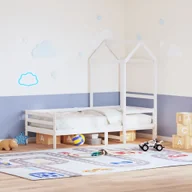 Zabezpieczenia dla dzieci - vidaXL vidaXL Daszek do łóżka dziecięcego, biały, 118x70x176,5 cm, sosnowy - miniaturka - grafika 1