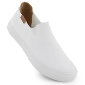 Slip on damskie - Tenisówki tekstylne slip on białe Big Star RR274717 - miniaturka - grafika 1