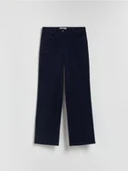 Spodnie damskie - Reserved - Sztruksowe spodnie - granatowy - miniaturka - grafika 1