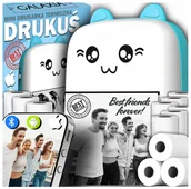 Drukarki kart i etykiet - DRUKUŚ Mini Drukarka Termiczna Do Zdjęć Przenośna ORYGINALNY + 11 ROLEK - miniaturka - grafika 1