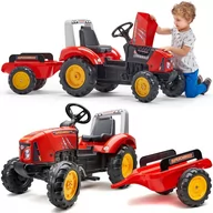 Jeździki dla dzieci - FALK Traktorek Red Supercharger na Pedały z Przyczepką Otwierany od 3 Lat - miniaturka - grafika 1