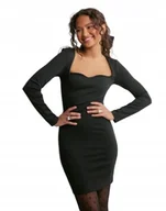 Sukienki - NELLY SUKIENKA CZARNA MINI Z DŁUGIM RĘKAWEM M DRA - miniaturka - grafika 1