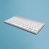 Klawiatury - R-Go Tools Ergonomiczna R-Go Compact Break klawiatura,Bluetooth, z oprogramowaniem do robienia przerw, QWERTY (US), biała - miniaturka - grafika 1