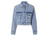 Kurtki damskie - esmara® Kurtka jeansowa damska z bawełny (Jasnoniebieski, 40) - miniaturka - grafika 1