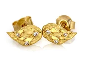 Kolczyki - Kolczyki złote 585 sztyfty listki liście 1.03g - miniaturka - grafika 1