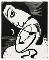 Plakaty - The Kiss, Ernst Ludwig Kirchner - plakat 50x70 cm - miniaturka - grafika 1