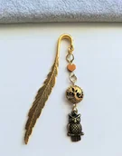 Dekoracje domu - ANTYCZNA ZAKŁADKA DO KSIĄŻKI SOWA SERCE HEMATYT - miniaturka - grafika 1