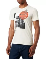 Koszulki męskie - G-STAR RAW Męski t-shirt z grafiką, beżowy (Whitebait D24698-336-1603), L - miniaturka - grafika 1