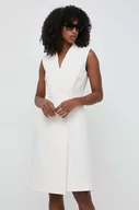 Sukienki - BOSS sukienka kolor biały mini prosta - Boss - miniaturka - grafika 1