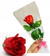 Sztuczne kwiaty - DZIEŃ KOBIET róża mydlana kwiaty na prezent bukiet urodziny święto czerwona - miniaturka - grafika 1