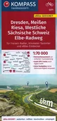 Przewodniki - Drezno Miśnia Saksońska Szwajcaria Mapa Rowerowa Turystyczna 3371 Kompass - miniaturka - grafika 1