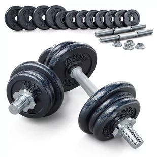 K-sport Zestaw 24 kg gryf krótki hantla 12 kg x 2 - 24 kg - Gryfy - miniaturka - grafika 1