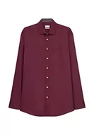 Koszule męskie - Seidensticker Męska koszula biznesowa, bez prasowania, o prostym kroju, krój regular fit, długi rękaw, kołnierz Kent, 100% bawełna, czerwony (Weinrot), 40 - miniaturka - grafika 1