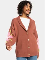 Swetry damskie - Roxy Kardigan Hand On Heart Swtr ERJSW03584 Pomarańczowy Regular Fit - miniaturka - grafika 1