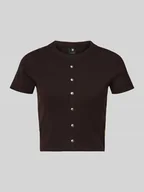 Koszulki i topy damskie - T-shirt krótki z listwą guzikową model ‘Heritage’ - miniaturka - grafika 1