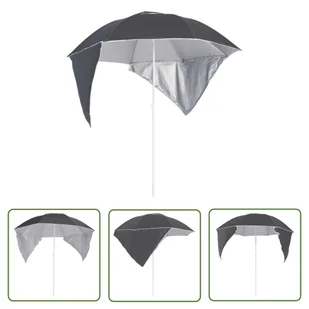 The Living Store Parasol plażowy ze ściankami bocznymi - antracytowy - 215 cm - Parasol Ogrodowy - Parasole ogrodowe - miniaturka - grafika 1
