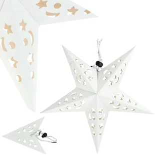 Tg59706-1 Gwiazda Składana Świąteczna Witraż Papierowa Ażur - Ozdoby bożonarodzeniowe - miniaturka - grafika 1