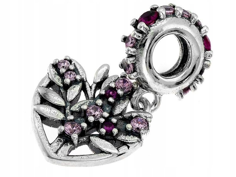 Srebrny charms drzewko 925 z cyrkoniami do bransoletki 2.18g na prezent