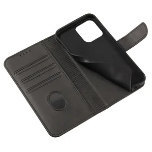Magnet Case elegancki futerał etui pokrowiec z klapką i funkcją podstawki iPhone 13 Pro Max czarny - Etui i futerały do telefonów - miniaturka - grafika 6