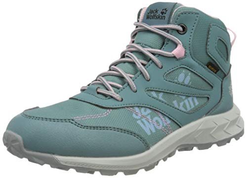 Jack Wolfskin Uniseks Woodland Texapore Mid K Buty Trekkingowe, Szary Różowy, 33 EU