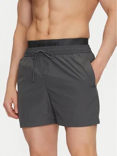 Calvin Klein Swimwear Szorty kąpielowe KM0KM01104 Szary Regular Fit - Kąpielówki męskie - miniaturka - grafika 1