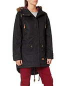 Płaszcze damskie - Trespass Clea damski wyściełany wodoodporny płaszcz z kapturem Czarny S FAJKRAL20002_BLKS - miniaturka - grafika 1