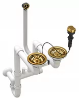 Pozostałe akcesoria kuchenne - Złoty Syfon Automatyczny Przyścienny 2 Kom Do Zlew - miniaturka - grafika 1
