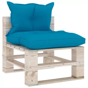 vidaXL Sofa środkowa z palet, z poduszkami, drewno sosnowe - Sofy ogrodowe - miniaturka - grafika 1