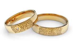 Obrączki ślubne z odciskami palców i szafirem - Au-1168 - Obrączki ślubne - miniaturka - grafika 3