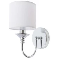 Lampy ścienne - EVO Kinkiet LAMPA ścienna EVO W01837WH abażurowa OPRAWA klasyczna chrom biała EVO W01837WH - miniaturka - grafika 1