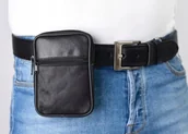 Nerki - Saszetka Męska Torba Skórzana Do Paska Ręki Na Drobiazgi Czarna Pako Jeans - miniaturka - grafika 1