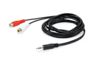 Kable komputerowe i do monitorów - Equip 147093 kabel audio 250 m 2 x RCA 3.5mm Czarny - miniaturka - grafika 1
