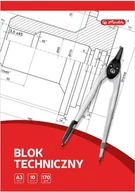 Szkolne artykuły papiernicze - Herlitz Blok techniczny A3 biały 10 kartek 10 szt. - miniaturka - grafika 1