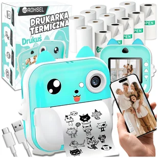 DRUKUŚ 3.0 DRUKARKA TERMICZNA APARAT KAMERA NATYCHMIASTOWY DRUK + 13 ROLEK - Aparaty natychmiastowe DRUKUŚ 3.0 DRUKARKA TERMICZNA APARAT KAMERA NATYCHMIASTOWY DRUK + 13 ROLEK - Aparaty natychmiastowe - miniaturka - grafika 1