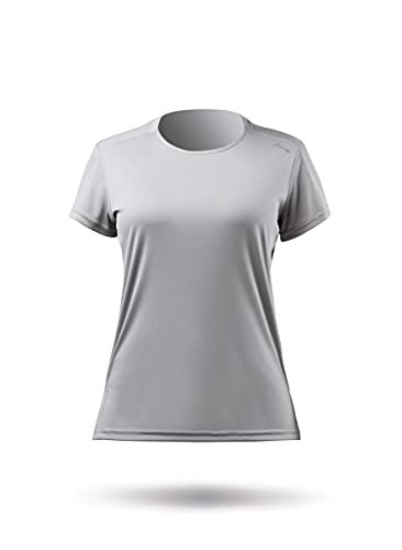 Zhik Damski ZhikDry UV Active Short Sleeve Top - szary, lekki, szybkoschnący, ochrona przed słońcem i właściwości SPF -