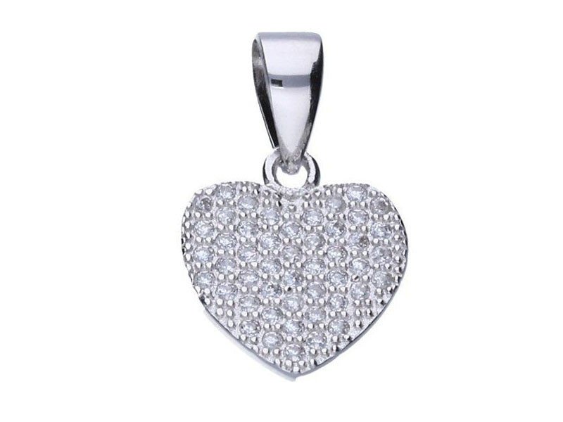 Srebrna Zawieszka 925 Serduszko Z Cyrkoniami 0,86G