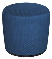 Pufy i podnóżki - Granatowa okrągła tapicerowana pufa welurowa S8-K37 - miniaturka - grafika 1
