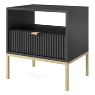 Ławy i stoliki kawowe - Stolik nocny NOVA S54 Czarny / rama złota - miniaturka - grafika 1