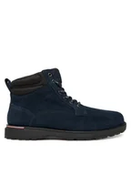 Botki męskie - Tommy Hilfiger Trzewiki Corporate W FM0FM05605 Granatowy - miniaturka - grafika 1