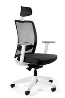 Fotele i krzesła biurowe - Krzesło ergonomiczne biurowe obrotowe z zagłówkiem Anggun - biały, BL418 Black - miniaturka - grafika 1