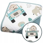 Okrycia kąpielowe dla dzieci - OKRYCIE KĄPIELOWE KAPTUREK 95x95 RĘCZNIK ANKRAS - miniaturka - grafika 1