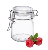 Pojemniki kuchenne - Słoik słoiczek pojemnik szklany EDO 180 ml hermetyczny z pokrywką szklaną i klipsem metalowym typu weck na przyprawy desery chia konfitury - miniaturka - grafika 1