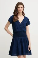 Sukienki - Pepe Jeans sukienka DEA kolor granatowy mini rozkloszowana PL953686 - miniaturka - grafika 1