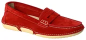 Mokasyny damskie - Mokasyny Carinii B6381 503-000-000 Skórzane Czerwone - CARINII - miniaturka - grafika 1