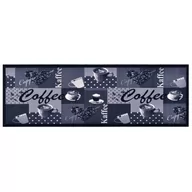 Maty antypoślizgowe - vidaXL Kuchenna mata podłogowa Coffee, niebieska, 45x150 cm vidaXL - miniaturka - grafika 1