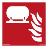Systemy ekspozycyjne i znaki informacyjne - BF012 STACJONARNA INSTALACJA PRZECIWPOŻAROWA, FS - FOLIA SAMOPRZYLEPNA FOTOLUMINESCENCYJNA; (250X250MM) - miniaturka - grafika 1
