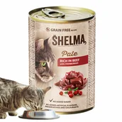 Mokra karma dla kotów - Bezzbożowy pasztet dla kota z wołowiną i żurawiną Shelma 400 g - miniaturka - grafika 1