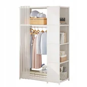 Szafy - SZAFA Modułowa SKŁADANA Wieszak GARDEROBA na UBRANIA Metalowa 163x45x89cm - miniaturka - grafika 1
