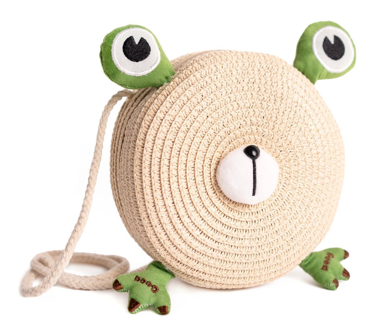 Torebka Dla Dziewczynki Mała Dziecięca Pleciona Słomkowa Z Żabką Na Lato