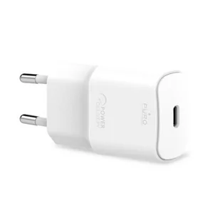 PURO White Mini Fast Travel Charger - Ładowarka sieciowa USB-C Power Delivery 20W (biały) - Ładowarki do telefonów - miniaturka - grafika 1